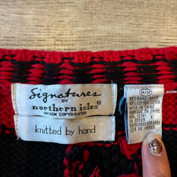 Signatures Northern Isles novelty game night Cardigan Sweater - Picture 5 of 6